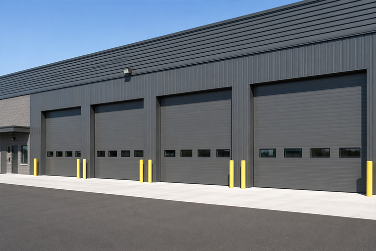 Commercial garage door warehouse exterior