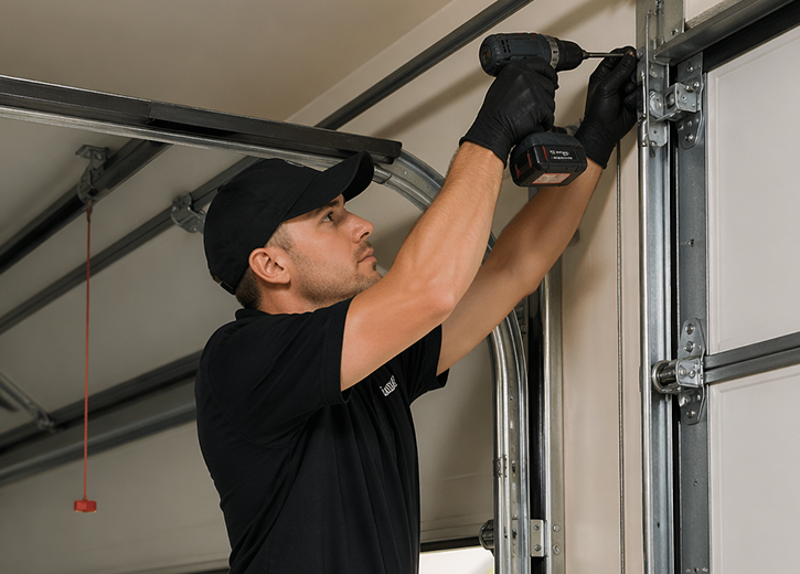 Residential garage door modern home exterior